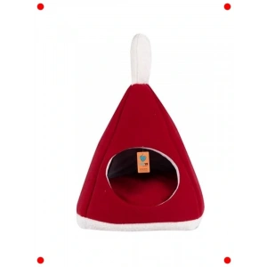 Piramit Şekilli Kedi Yatağı - Rahat ve Şık Kırmızı