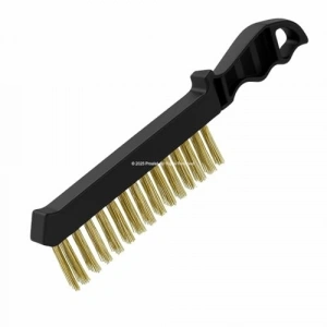 Pirinç Kaplı Tel Fırça, 23 cm, Pas Sökücü, Plastik Saplı