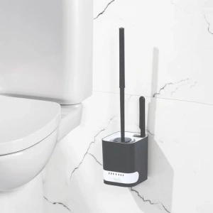 Pratik Antrasit Beyaz Tuvalet Fırçalığı, Banyo Kullanımına Uygun