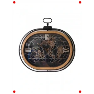 Preum Ahşap Dönen Çarklı Elips Duvar Saati