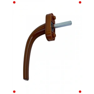 PVC Pencere ve Kapı Kolu, Metal Saplı, Kahverengi