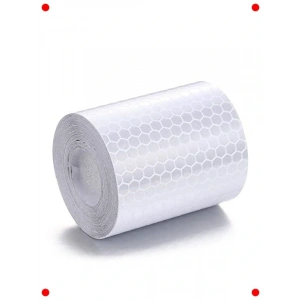 Reflektörlü Şerit İkaz Bandı, 5 Metre, Beyaz