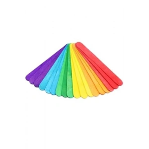 Renkli Ahşap Dil Çubuğu Seti, 50li Paket