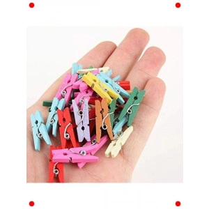 Renkli Dekoratif Mini Ahşap Mandal - 100 Adet