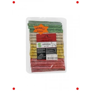 Renkli İnce Köpek Ödül Çubukları, 12 cm, 100 Adet