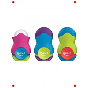 Renkli Kalemtıraş ve Silgi Seti - Tek Delikli