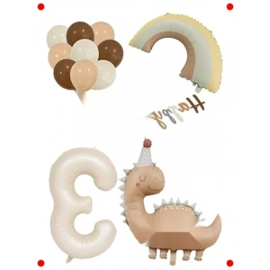 Retro Dinazor Doğum Günü Parti Seti (3 Yaş)