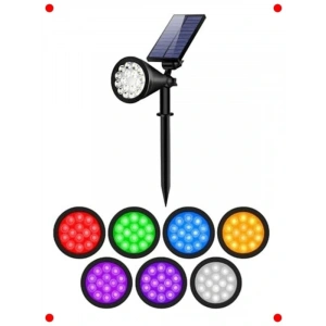 RGB Güneş Enerjili 18 LED Bahçe Spotu