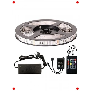 RGB Şerit LED (10m) - Müziğe Duyarlı, Uzaktan Kumandalı