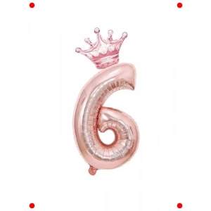 Rose Gold Rakam ve Taç Folyo Balon Seti
