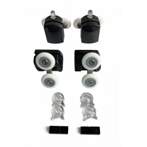 Rulmanlı Cam Duşakabin Tekerleği, Metal Siyah 4lü Set