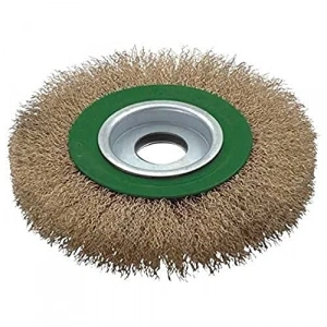 Saçaklı Daire Fırça - 125 mm, Yeşil/Gri/Prinç