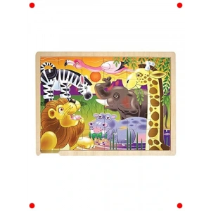 Safari Temalı Ahşap Yapboz - 24 Parça