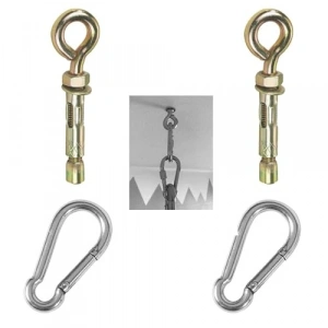 Salıncak hamak asma aparatı, çelik dübel ve kanca seti