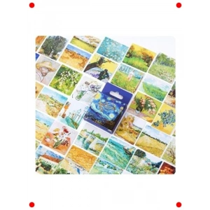 Sanat Temalı Sticker Seti - Van Gogh Tasarım 45 Adet