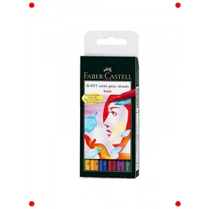 Sanatçı Fırça Uçlu Kalem Seti - 6 Ana Renk