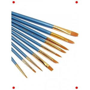 Sanatçı Fırçası Seti (10 Adet) Naylon Uçlu Çok Yönlü