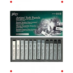 Sanatsal Kuru Pastel Kalem Seti - 12 Gri Renk