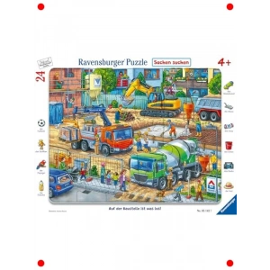 Şantiye Temalı Çerçeveli Çocuk Yapbozu (24 P.)