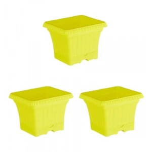 Sarı Ova Balkon Saksı, 2.2 Litre, 3 Adet Set