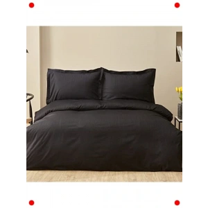 Saten Çift Kişilik Nevresim Takımı Siyah