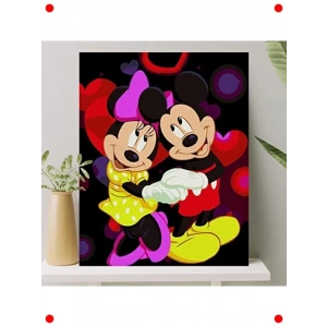 Sayılarla Boyama Tuval Seti - 40x50 cm, İkonik Fare Çifti