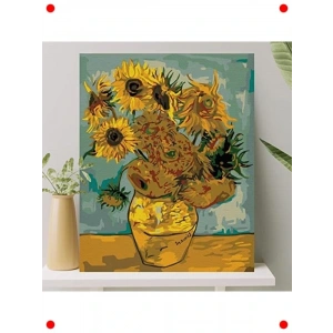 Sayılarla Boyama Tuval Seti - Ayçiçekleri 40x50cm