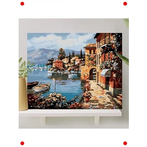 Sayılarla Boyama Tuval Seti - Göl Manzarası (40x50 cm)