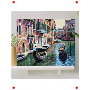 Sayılarla Boyama Tuval Seti - Venedik Manzarası