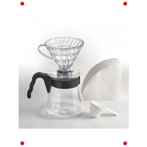 Şeffaf Damlama Kahve Demleme Seti