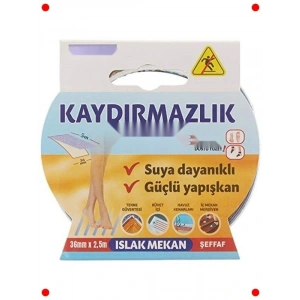 Şeffaf Islak Zen Kaydırmazlık Bandı 36mm x 2.5m
