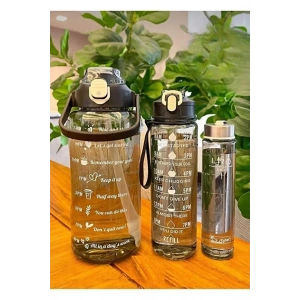 Şeffaf Motivasyonlu Su Matarası Seti, 3 Farklı Boyda