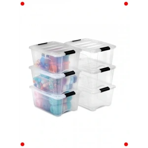 Şeffaf Plastik Saklama Kutuları 6lı Set | 15L İstiflenebilir