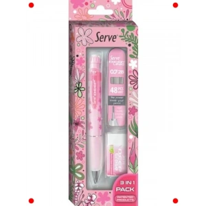 Şeker Pembe Set: Mekanik Kalem, Silgi, Uç 0.7 mm