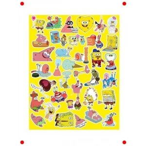 Sevimli Çizgi Karakter Temalı Suya Dayanıklı Etiket Seti