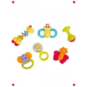 Sevimli Hayvanlar Çıngırak ve Dişlik Seti (6 Parça)