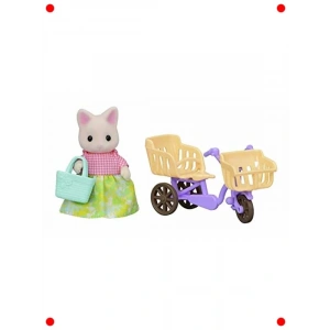 Sevimli Kedi Figürü ve Bisikleti - Minyatür Oyun Seti