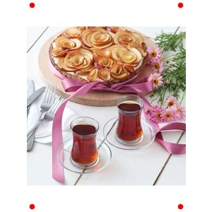 Şık Tasarım 6lı Cam Çay Bardağı Seti