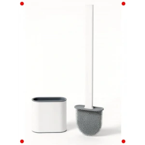 Silikon Duvar Tipi Tuvalet Fırçası Seti