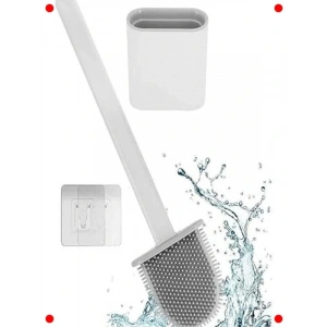 Silikon Esnek Tuvalet Fırçası - Beyaz