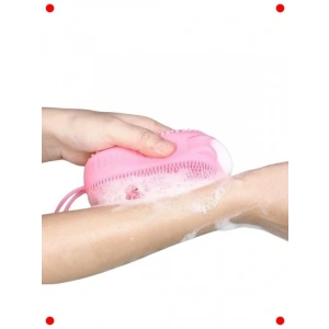 Silikon Süngerli Masaj Etkili Duş Kesesi - Pembe