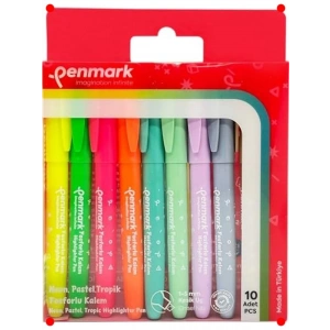 Simli Işıltılı Fosforlu Kalem Seti (10 Adet)