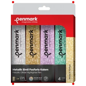 Simli Karışık Renk Fosforlu Kalem Seti (4lü)