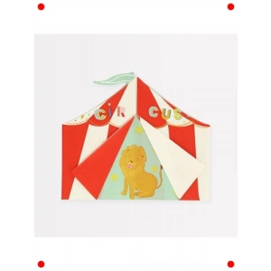 Sirk Temalı Çadır Şekilli Peçeteler (16 Adet)