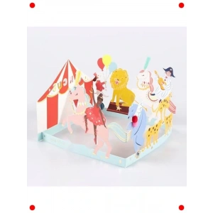 Sirk Temalı Uzun Tebrik Kartı