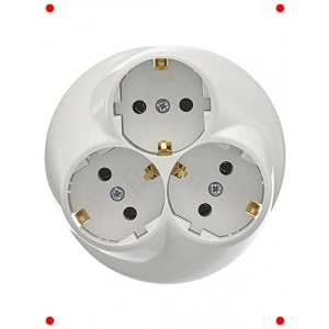 Sıva Altı 3lü Yuvarlak Priz Seti