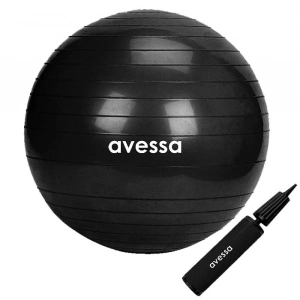 Siyah 55 cm Pompalı Pilates Topu