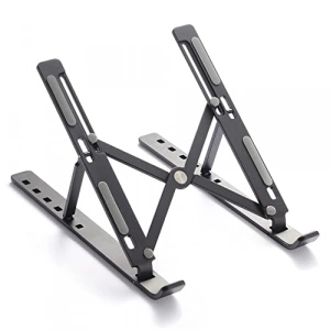 Siyah Alüminyum Katlanır Laptop Standı, Taşınabilir