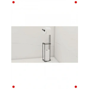 Siyah Ayaklı Yedekli Tuvalet Kağıtlığı