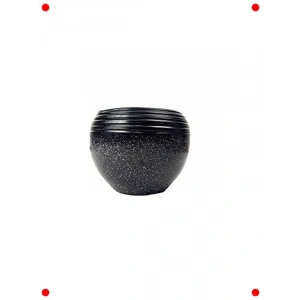 Siyah Granit Küp Saksı Salon Çiçeklik Büyük Boy